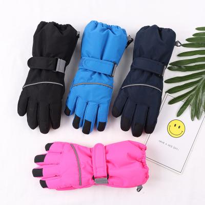 China Winter Men's Winter Black Gloves Unisex Outdoor Warm Kids Gloves Waterproof Windproof Skiing for sale