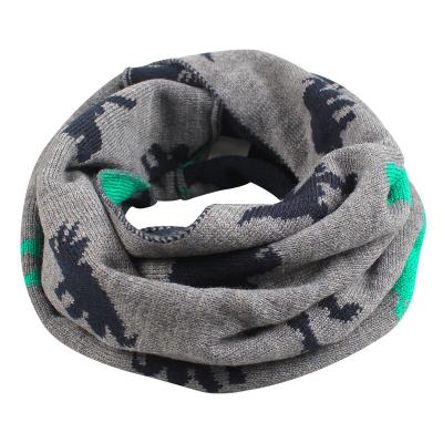 China 100% Acrylic Dinosaur Scarf Windproof Comfortable Soft Smooth Comfortable Boys Girls Round Winter Kids Scarf Acrylic Knit Warm Scarves for sale