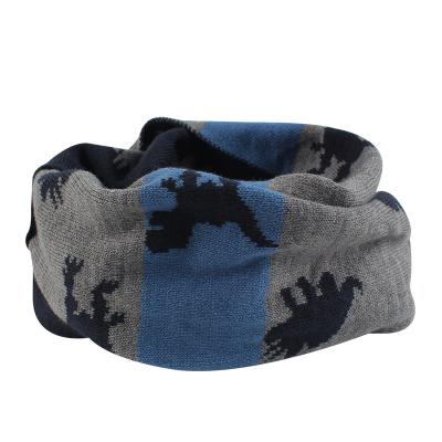 China Unisex Knitted Children Winter Dinosaur Kids Scarf Boys Girls 100% Acrylic Warmer Warm Comfortable Smooth Soft Neck Around Scarf for sale