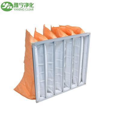 China F5 - F9 Grade Multi Pocket Air Filter Medium Efficiency For Primary Filtration HVAC System for sale