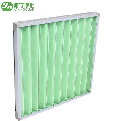 China Mini Pleat G4 Pre Air Filter Ventilation System Synthetic Media Aluminum Alloy Frame for sale