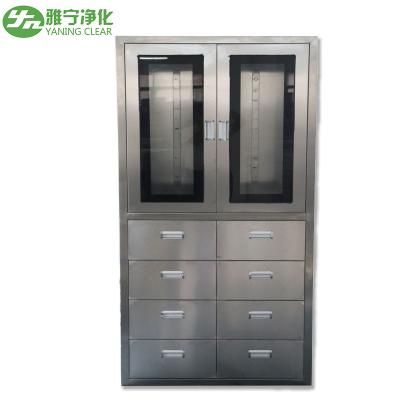 China Stainless Steel Medical Cabinet With 8 Pcs Drawer Half Swing Door Adjustable Shutter for sale