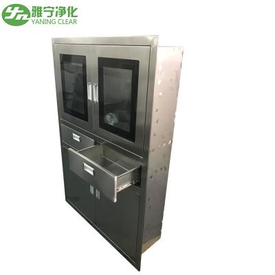 China Stainless Steel Hospital Medicine Cabinet Instrument Cupboard With Two Drawer for sale