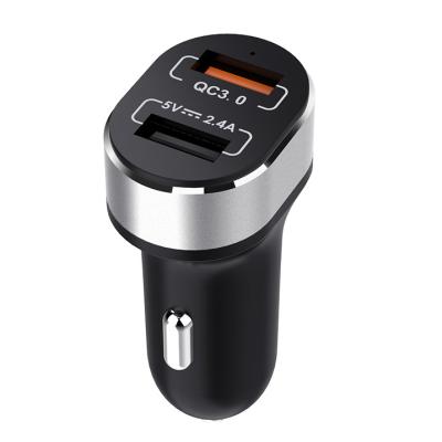 China Dual USB Ports Universal 5V 2.4A QC3.0 Car Charger Dual Access USB Travel Charging Portable Charger For Android IOS Smartphones for sale