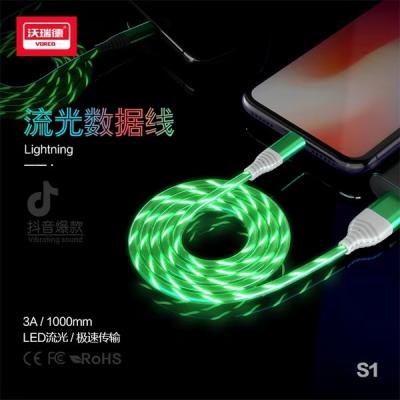 China Fast Charging+Data Transfer+flowing LED USB Data Cable Shenzhen 3a Micro Evident USB LED Data Cable Flowing Visible Charging Cable For Mobile Phone Charger Camera Computer for sale