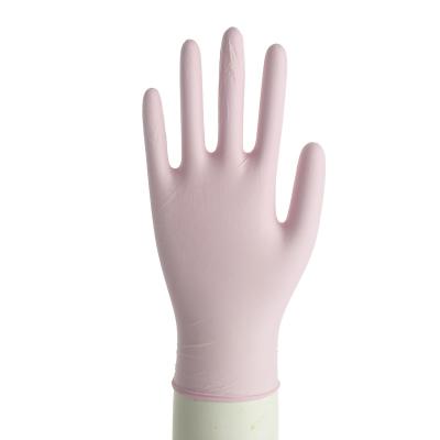 China Cleaning Pink vinyl glove powder free cleaning glove beauty salon for sale