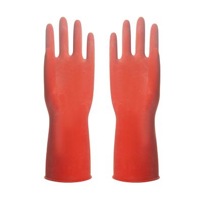 China Cleaning Red household rubber glove spray flocklined latex glove daily clean for sale