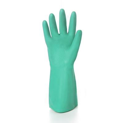 China Cleaning Heavy duty green industrial rubber gloves reusable cleaning gloves for sale