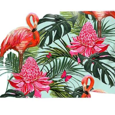 China Tapestry wall hanging with modern flamingo and floral with small MOQ for sale