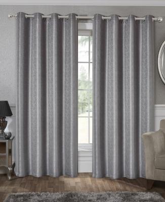 China Gray Jacquard Woven Fabric Luxury Insulated Curtain for Window for sale