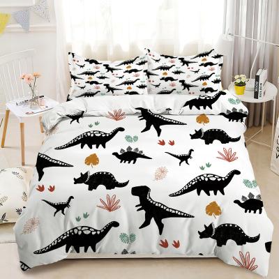 China Anti-Static 3 Piece Cotton Kids Bedding Comforters And Pillows With For Teens Boys Girls Bed Printed Dinoasure Bedding Sets for sale