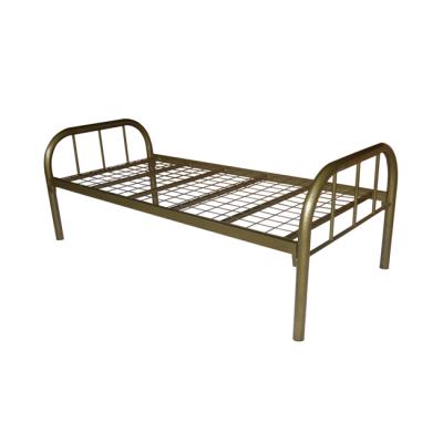 China Heavy Duty Custom Storage Hotel Beds Metal Single Bed Frame for sale