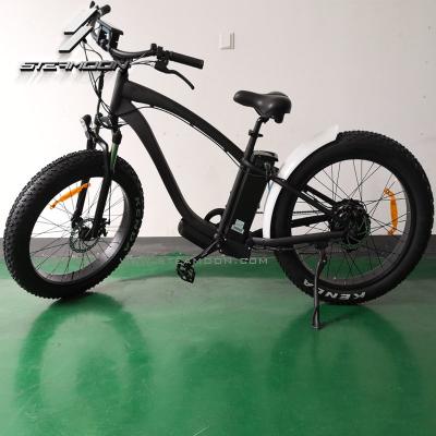 China Fat tire ebike 2019 latest beach cruiser beach bike 26x4.0 fat tire electric bicycle 7speed derailleur cheap price electric bike models for sale