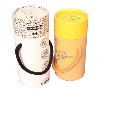 China Matt Lamination Round Tube Packaging Box Kraft Paper Cylinder Box For Nuts Coffee Tea for sale