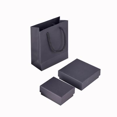 China Eco Friendly Recycled Gift Packaging Black Brown Kraft Paper Jewelry Boxes for sale