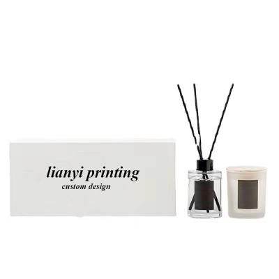 China Embossing End Recycled Scented Candle Packaging Boxes For Aromatherapy Reed Diffuser for sale