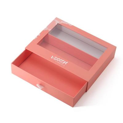 China Others Box Type Custom Paper Drawer Cardboard Gift Packaging Box with Clear PVC Window for sale