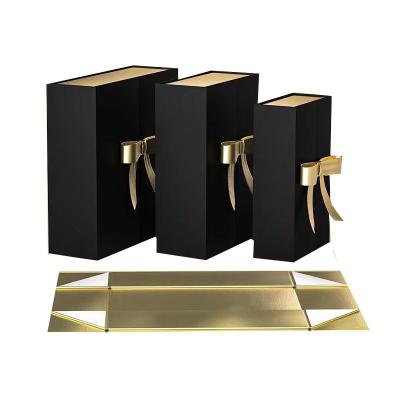 China Customized Logo A4 Deep Gift Hampers Elegant Paper Packaging Boxes with Ribbon Closure for sale