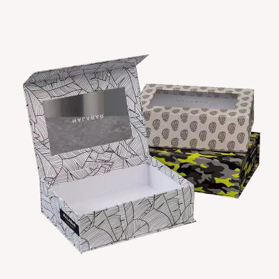 China Custom Magnetic Book Shape Box Perfume Bottle Packing Paper Gift Box with PVC Window for sale