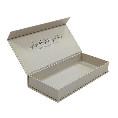 China White Stylish Magnetic Packaging Box UV Coated Flip Magnetic Gift Box For Stickers for sale