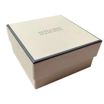 China Custom Jewelry Packaging Boxes Lid And Bottom Rigid Two Piece Paper Packaging Box Necklace Ring Box For Craft for sale