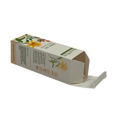 China Low MOQ Custom Print Cosmetic Body Oil Coated Paper Craft Boxes Folding Carton Box for sale