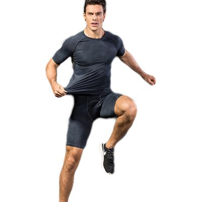 China Men's Breathable Quick Dry Polyester Gym Fitness Training Apparel Stretch T-shirt for sale