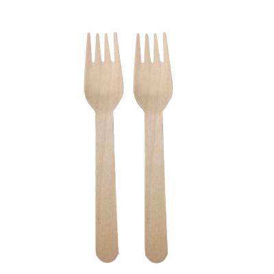 China New Traditional 160 Mm Eco-friendly Biodegradable Wood Fork Disposable Wooden Cutlery Spoon For Kitchen Party for sale