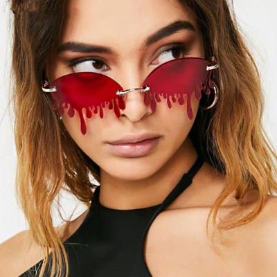 China Anti UV400 Sunglasses Women 2020 Sun Glasses Women Embellished With Drip Glass Fashionable Stylish Sun Glasses for sale