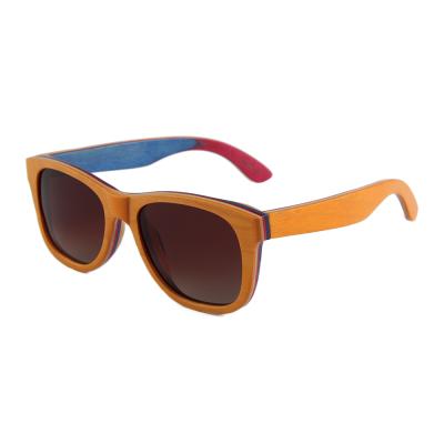 China Fashion Sunglasses High Quality Eyewear Bamboo Wooden Sunglasses Spring Hinge Skateboard Wooden Sun Glasses for sale