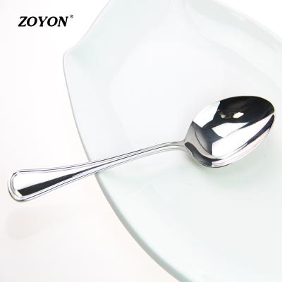 China Stainless Steel Disposable Fashionable Long Buffet Kitchen Serving Spoon for sale