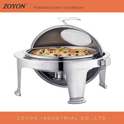 China Popular Hotel Round 6.0L Stainless Steel Buffet Chafing Dish Food Warmer for sale