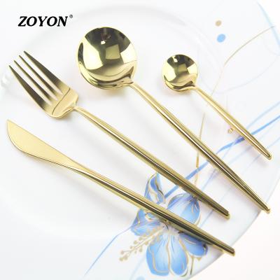 China 2021 Disposable Gold Hotel Cutlery Flatware Set for sale