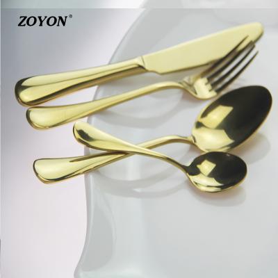 China Wholesale Disposable Mirror Polish Copper Cutlery High Rose Gold Plated Flatware for sale