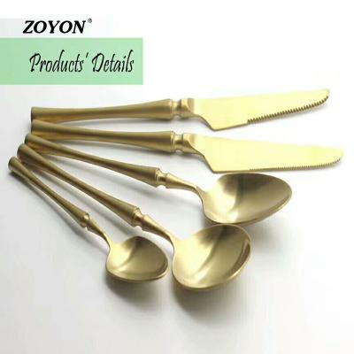 China New Hot Selling Disposable Stainless Steel Gold Pink Flatware, Portable Flatware Sets For Wedding And Hotel for sale