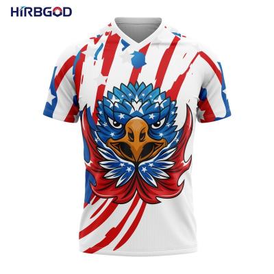 China HIRBGOD TYZ1307-67 MTB Breathable Wholesale Tank Top Short Sleeve V-neck MTB Raglan Cycling Tank Top USA Symbolize MTB Tank Top For Men for sale