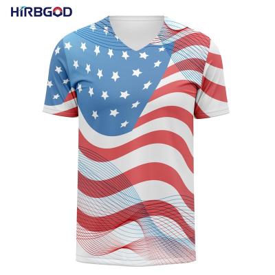 China HIRBGOD TYZ1318-65 UAS Breathable Flag MTB Tank Top Round Sleeve Popular Short V-Neck MTB Tank Top For Men for sale