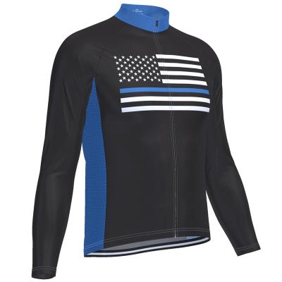 China HIRBGOD Men's Long Sleeve Bike Bicycle Jacket Breathable America Flag Comfortable Plus Size Cycling Tank Top for sale