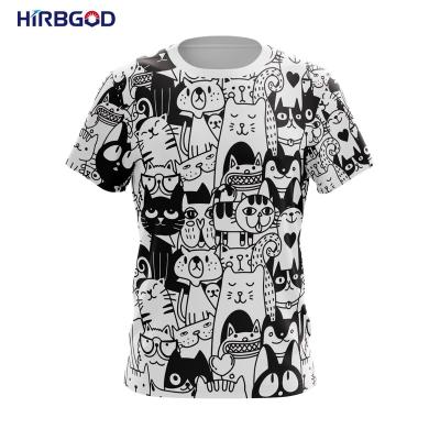 China HIRBGOD TYZ2056-30 Quick Dry Breathable Cute Animals Hand Drawn Running Running Shirts T-shirt Cycling Shirt For Women for sale