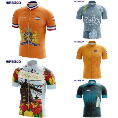 China HIRBGOD Breathable For Men's Holland National Flag National Emblem Heren Style Fietskleding voor Short Sleeve Cute Bike Tops Cycling Tank Top for sale