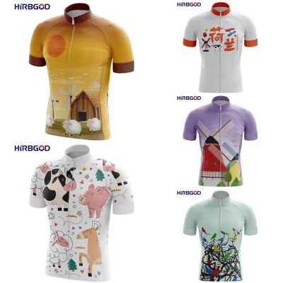 China HIRBGOD Breathable For Holland Summer Round Neck Polyester Breathable voor Fietskleding heren Mens Wear Funny Bicycle Cycling Clothes for sale