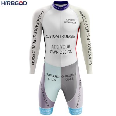 China O-Neck Raglan Sleeve Long Sleeve O-Neck Raglan Long Sleeve Tri Wear HIRBGOD Cycling Tank Top Custom Made Wholesale Tiathlon Tri Suit For Men for sale