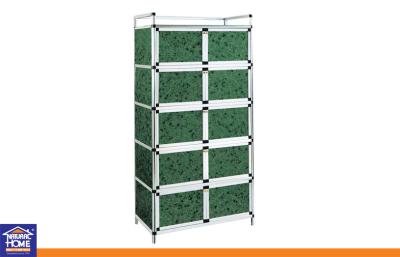 China 5 Layer Modern Metal Cabinets with Aluminium Tube and MDF Board for Living Room Furniture for sale