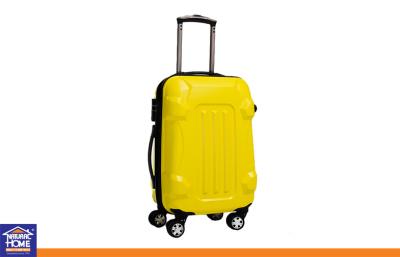 China Plain Strong ABS Plastic Portable Trolley Travel Luggage Cases With Coded Lock PC Suitcase for sale