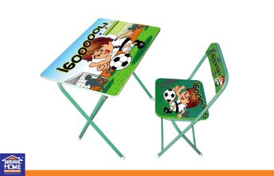 China Custom Folding Children Desks with Chair , Foldable Kids Study Table and Chair with Steel Tube for sale