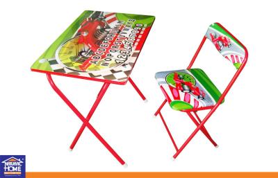 China PE Coated Foldable Reading Study Table Furniture With Chair Sets for sale