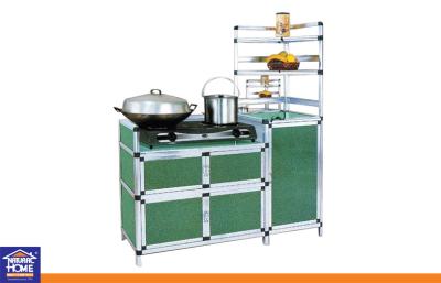 China Household Aluminum Storage Racks Kitchen Gas Cooker Cabinet with Kitchenware Shelf for sale