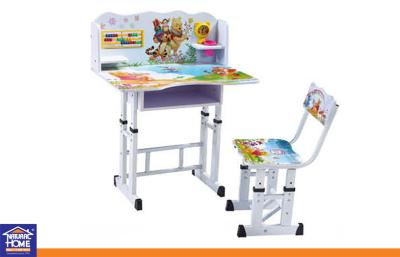 China Wood Kids Tables and Chairs for Studying with PE Caoted Iron Tube and PB Board for sale