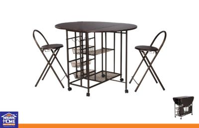 China Folding Metal Dinning Table and Chairs Sets , Dining Room Table Chairs With Wheels KTD-81013 for sale