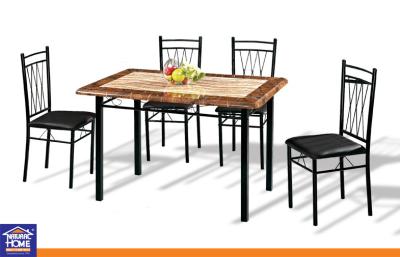 China Stone Design Priting Small Dinning Table and Chairs , Custom Dining Table and 4 Chairs for sale